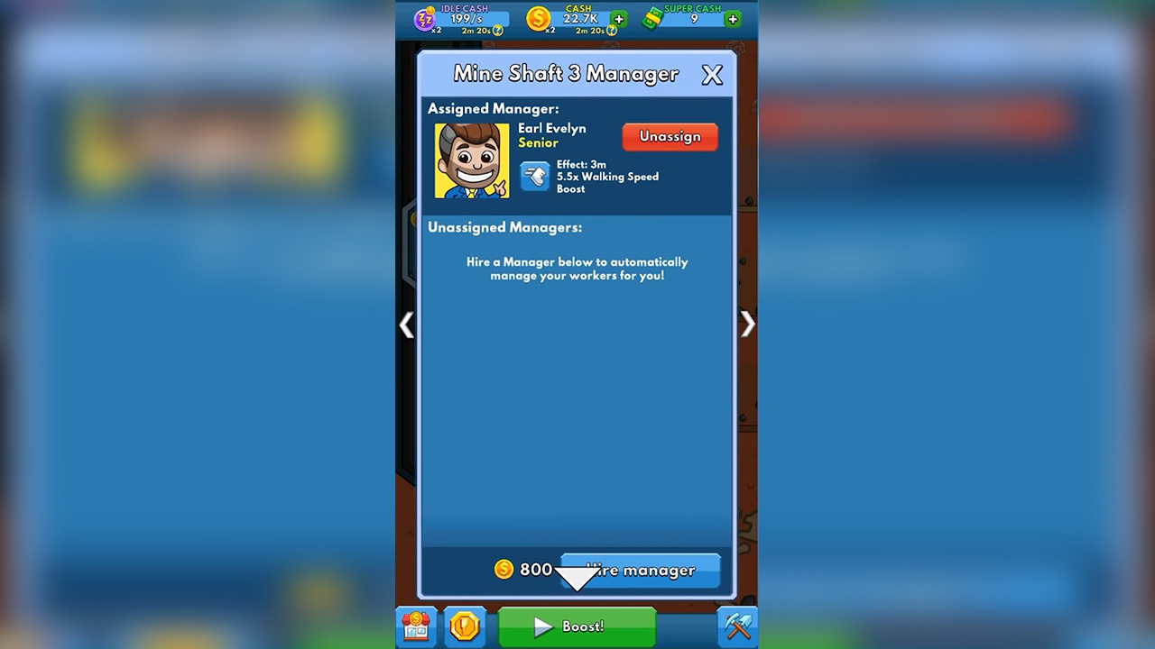 Idle Miner Tycoon Assign Manager