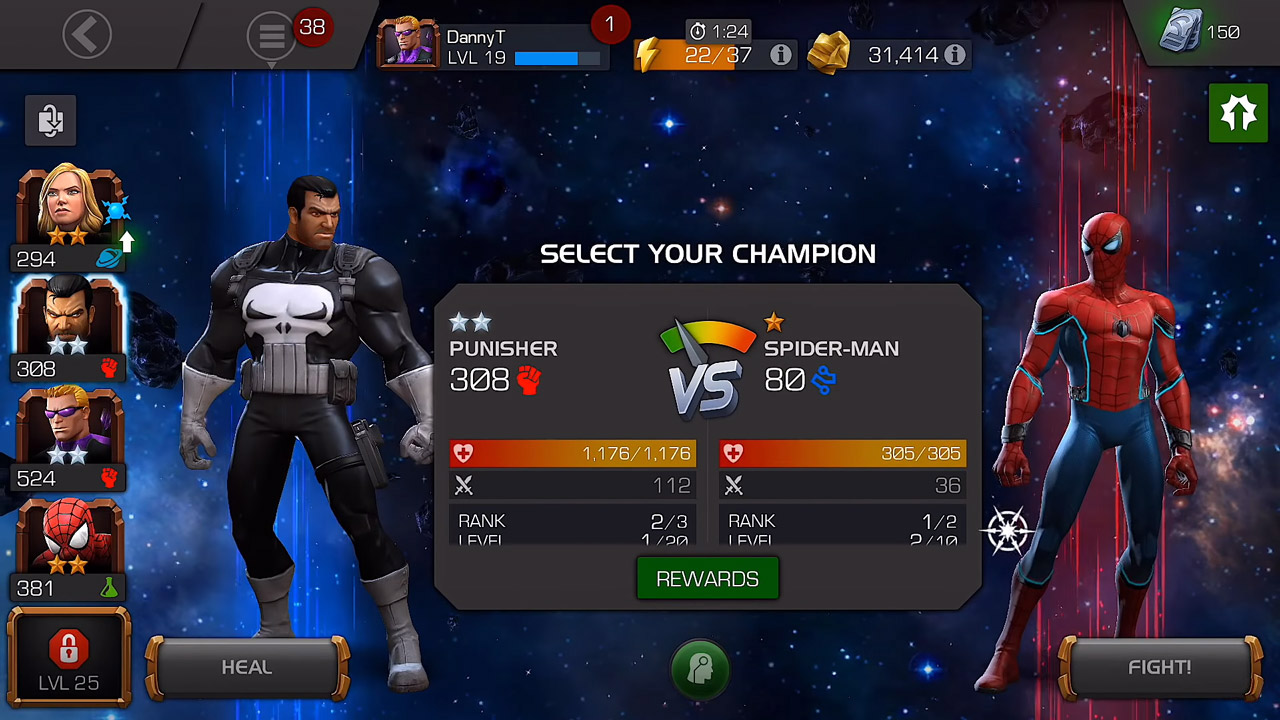 Marvel Contest Of Champions Hero Select