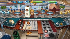 cooking fever man ordering burger and coffee