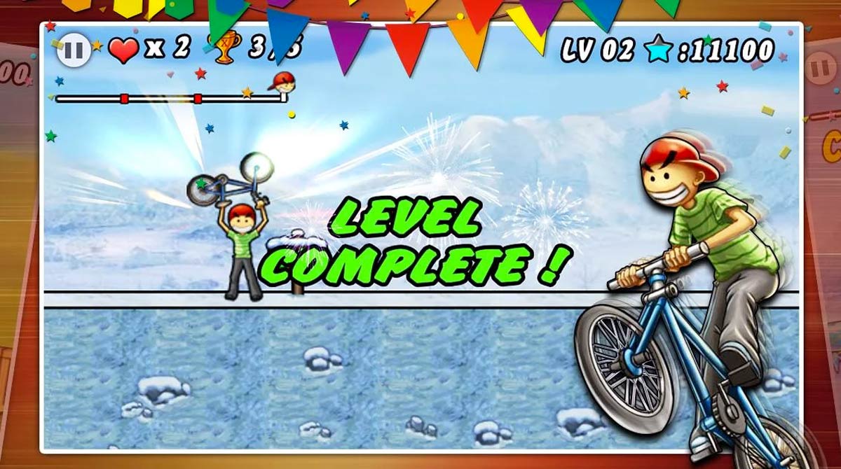 bmx boy rider complete level