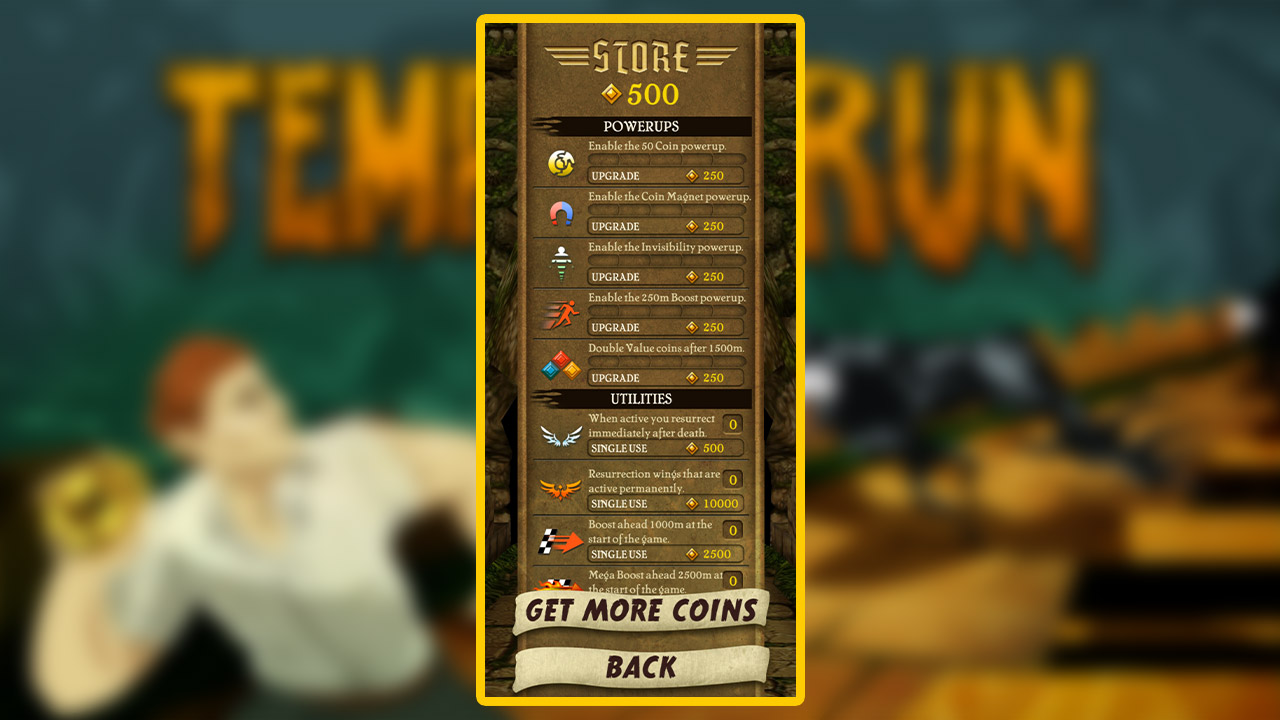 temple run item store