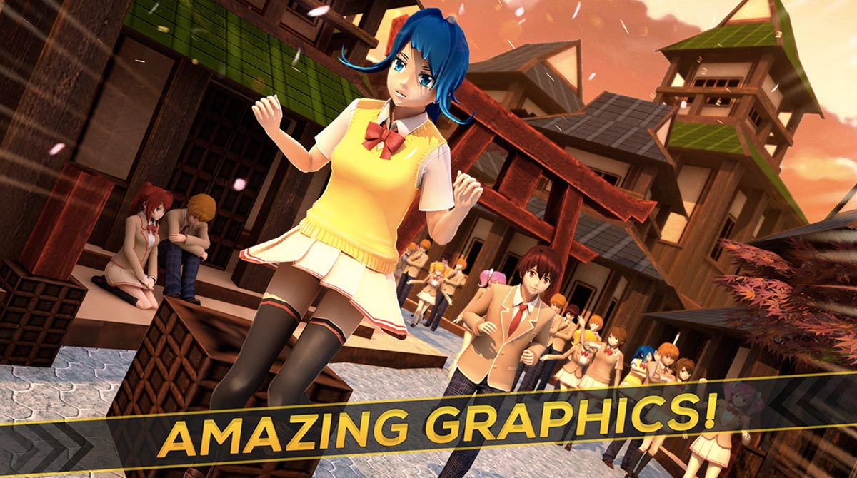 anime girl run amazing graphics