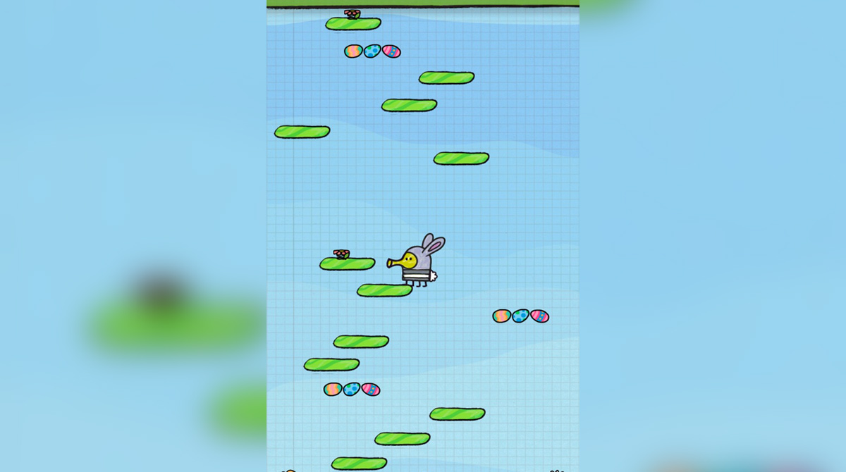 doodlejump collecting eggs