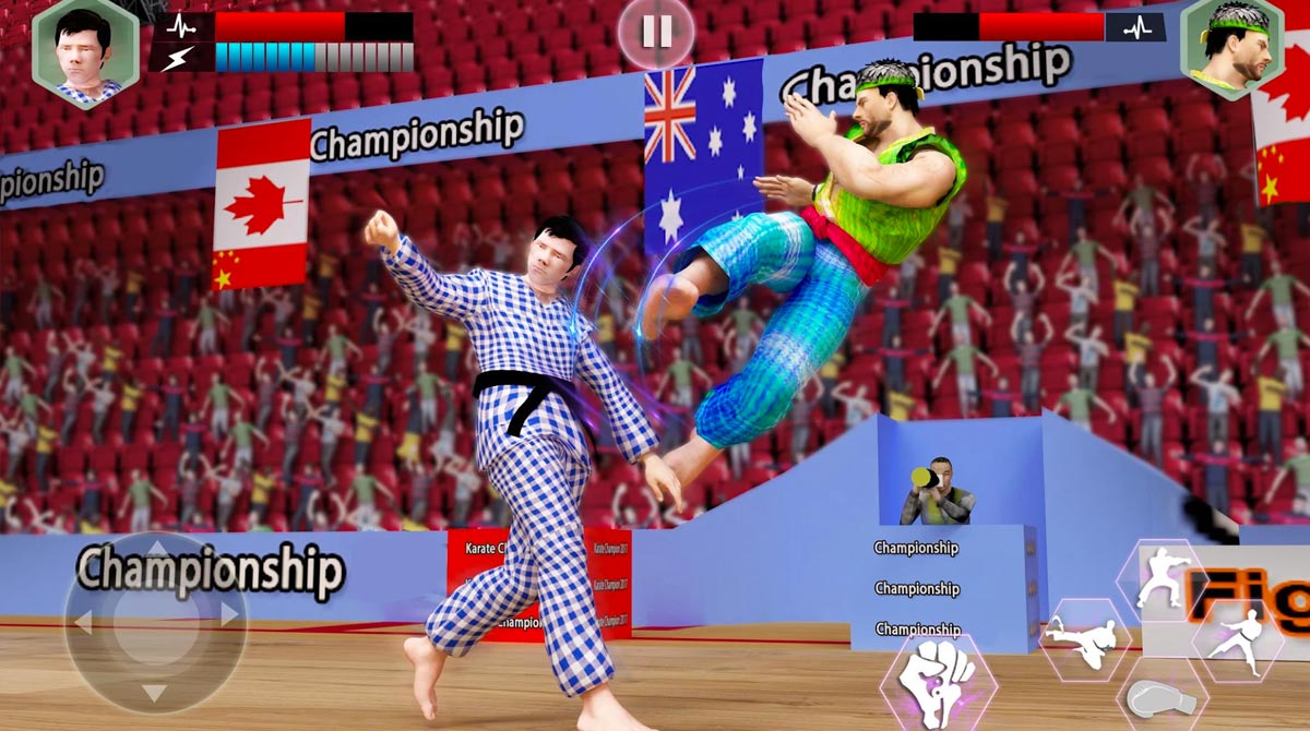 karate king fighter flying kick