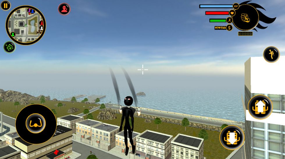 real stickman crime fly high