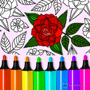 Play Adult Coloring: Flowers on PC