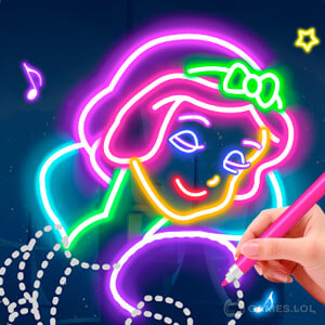 Play Learn To Draw Glow Princess on PC