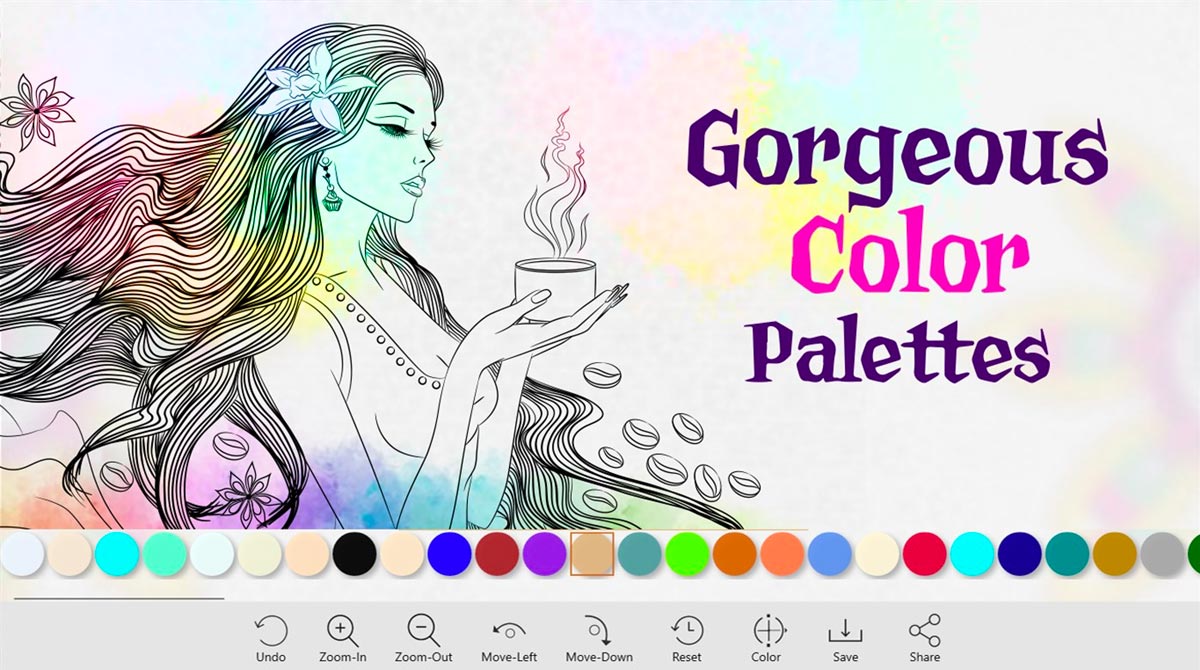 coloring book for me lady color palettes