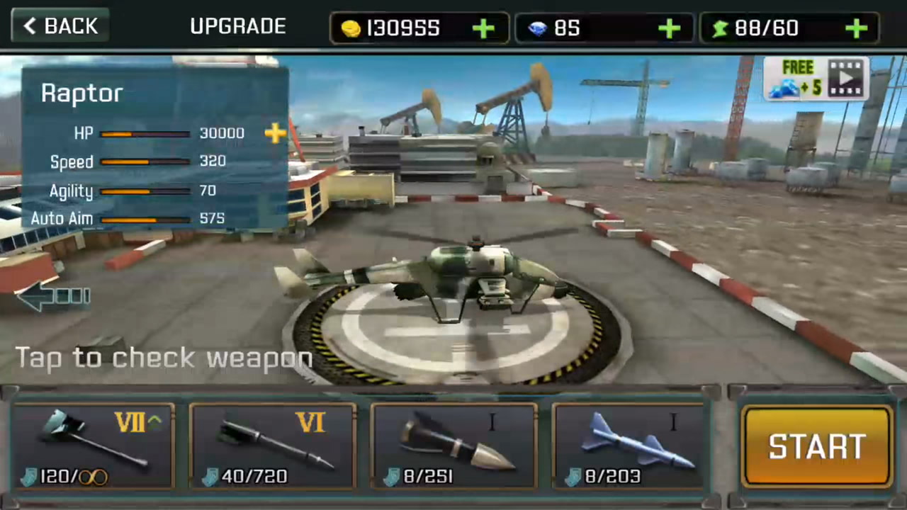 Gunship Strike 3D Raptor Stats