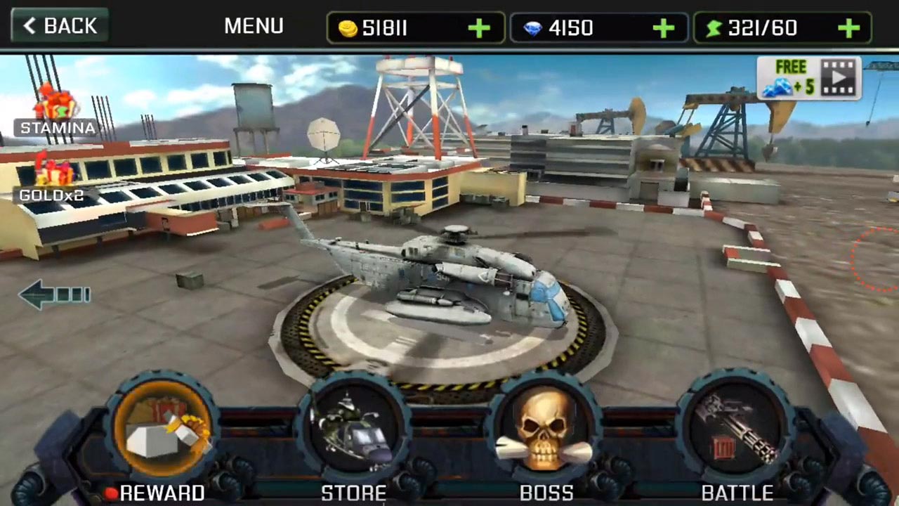 Gunship Strike 3D Upgrade Menu