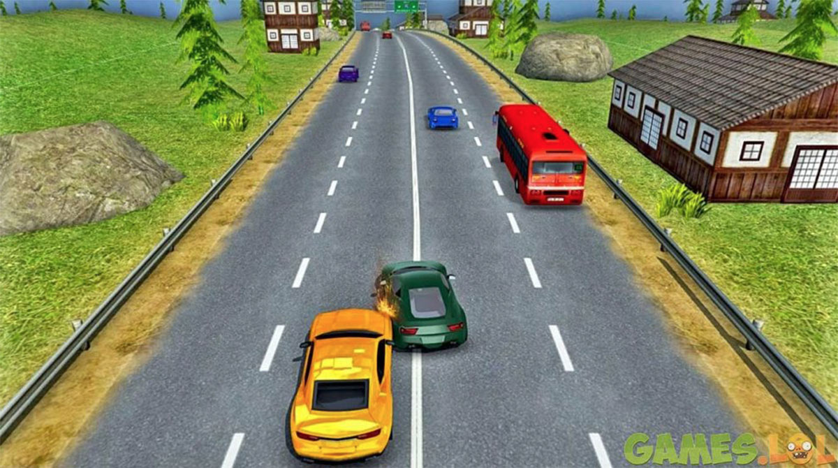 modern car crash road