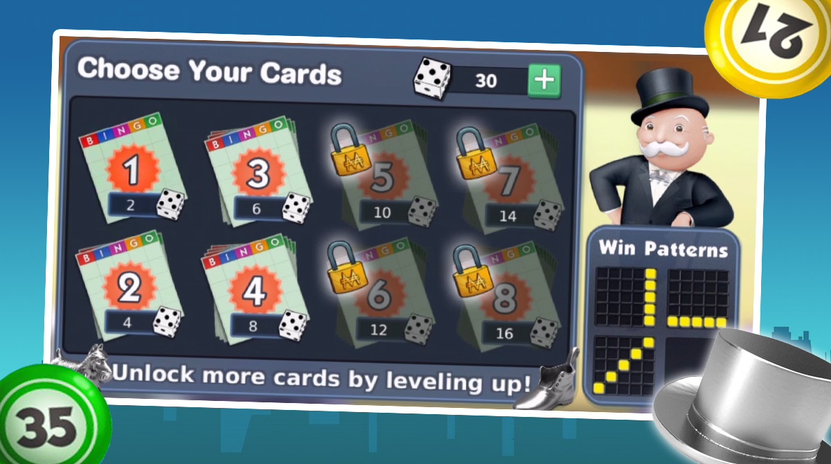 monopoly bingo choose card