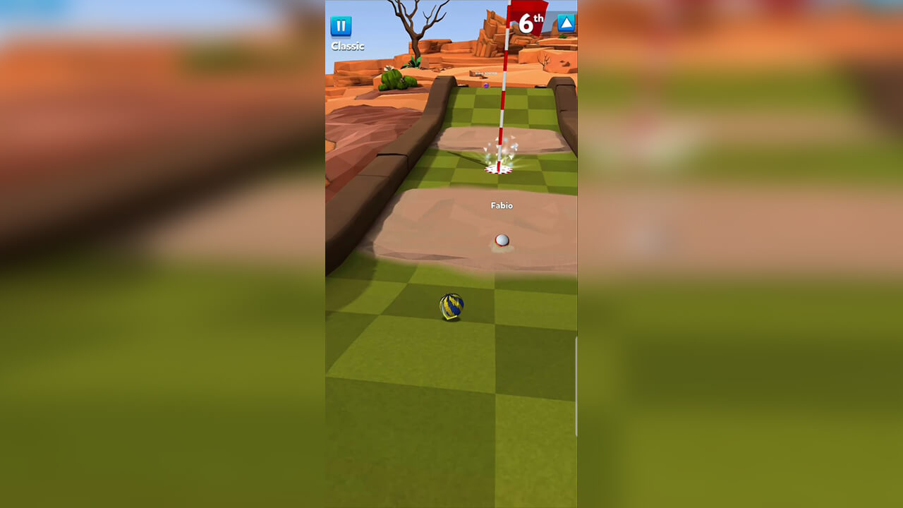 golf battle ball in the sand bunker