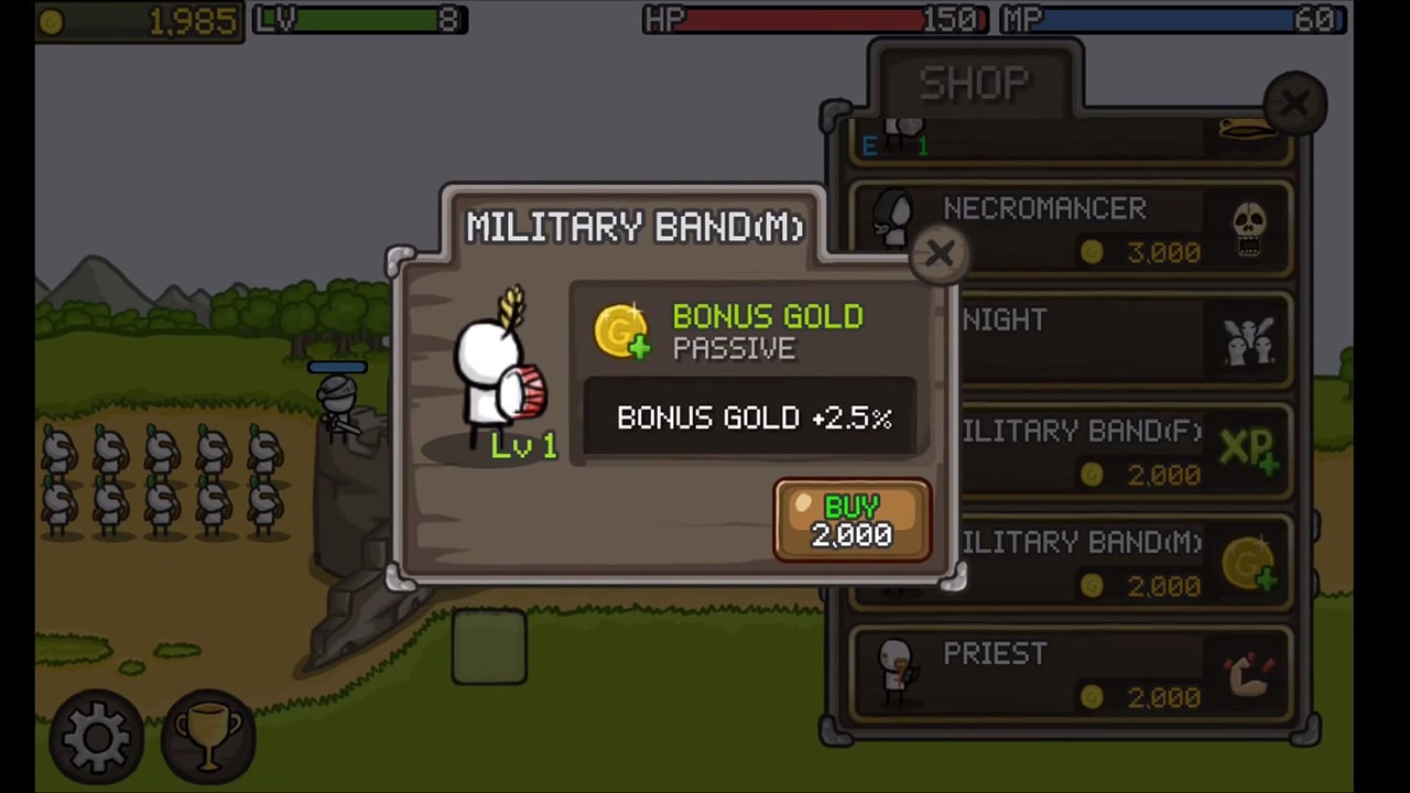 Grow Castle Military Band Bonus