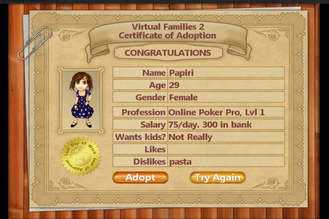 Virtual Families Certificate
