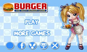 burger blonde waitress serves burger