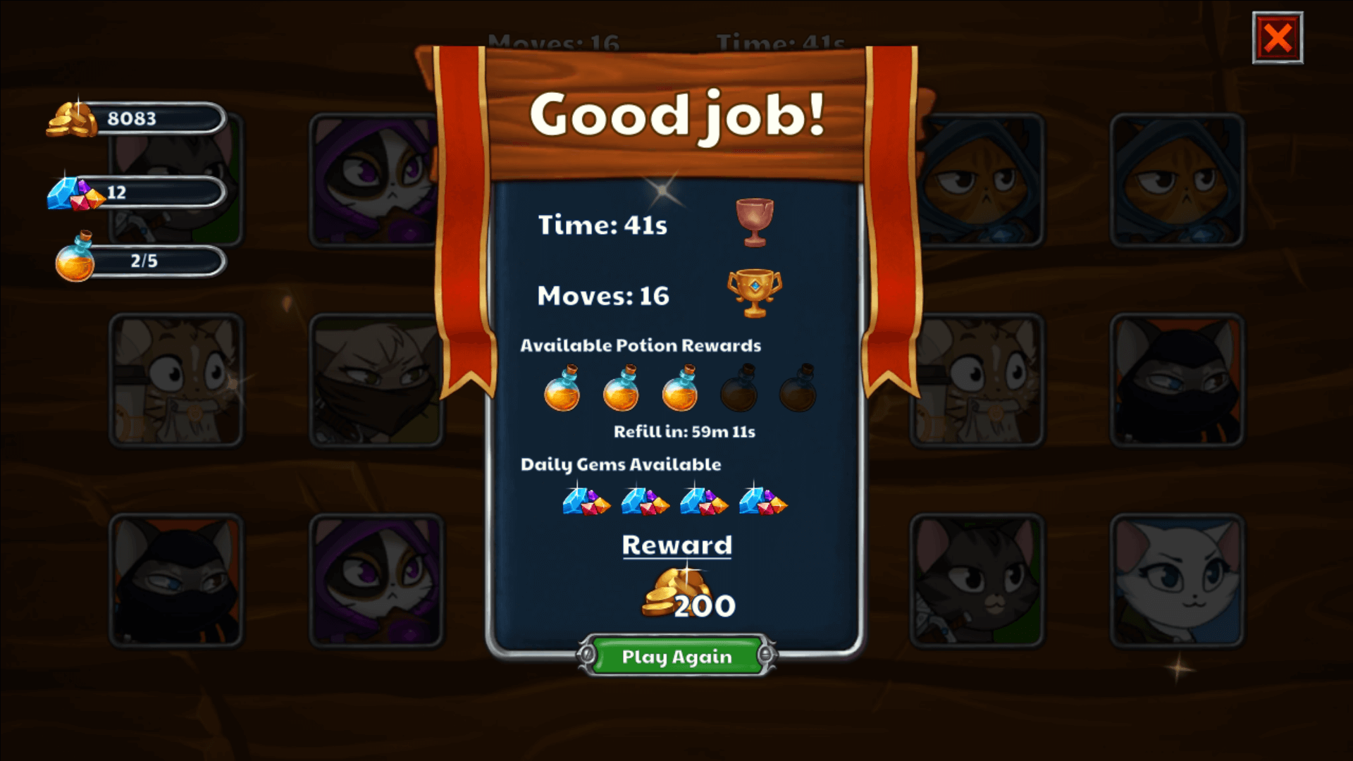 castle cats gem reward for a good job