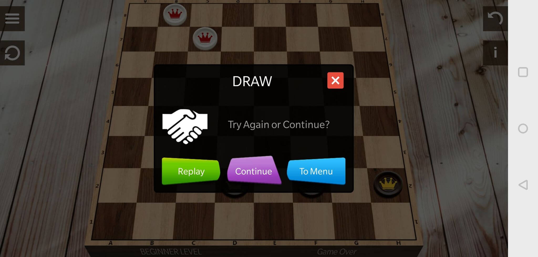 checkers draw match