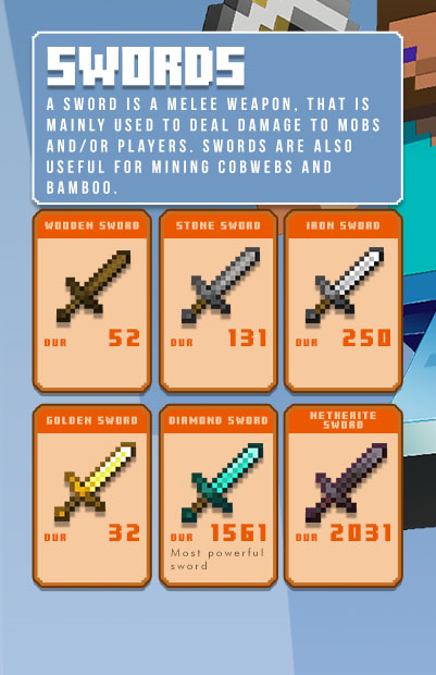 minecraft pickaxe infographic
