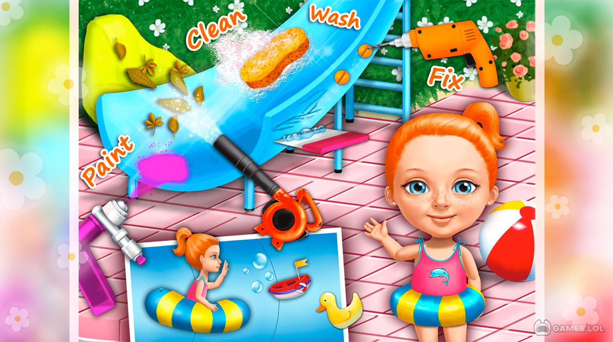 Sweet Baby Girl Cleanup 4 - House, Pool & Stable - Free on PC