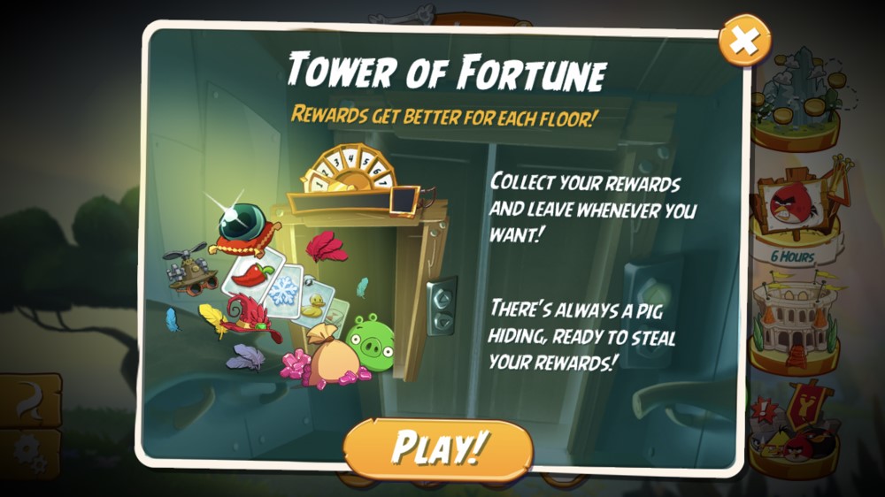 angry birds 2 cheats tower of fortune