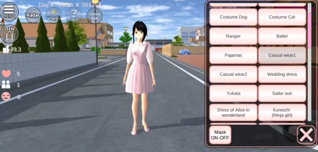 Sakura School Simulator Dress Up