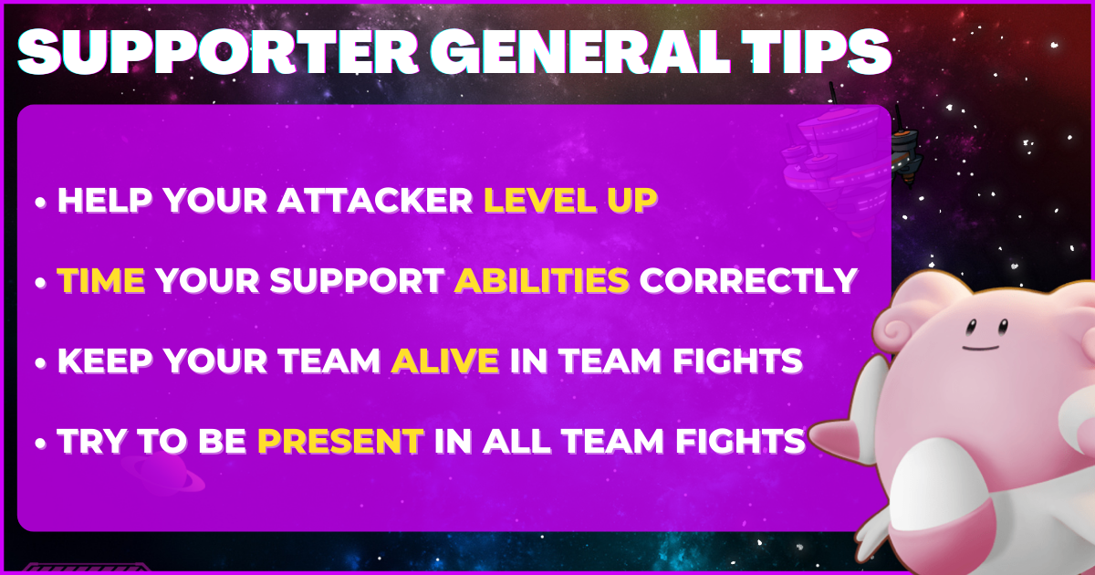 Pokemon UNITE Supporter General Tips