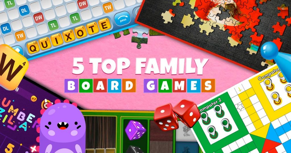 board game for family on pink table