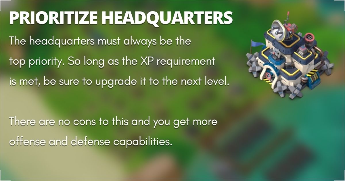 Boom Beach Upgrade Guide Headquarters