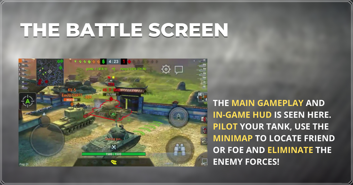 World of Tanks Blitz Tank Types The Battle Screen