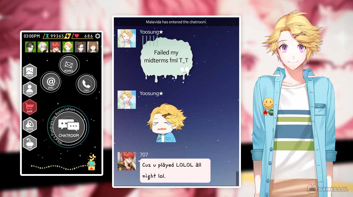 mystic messenger gameplay on pc