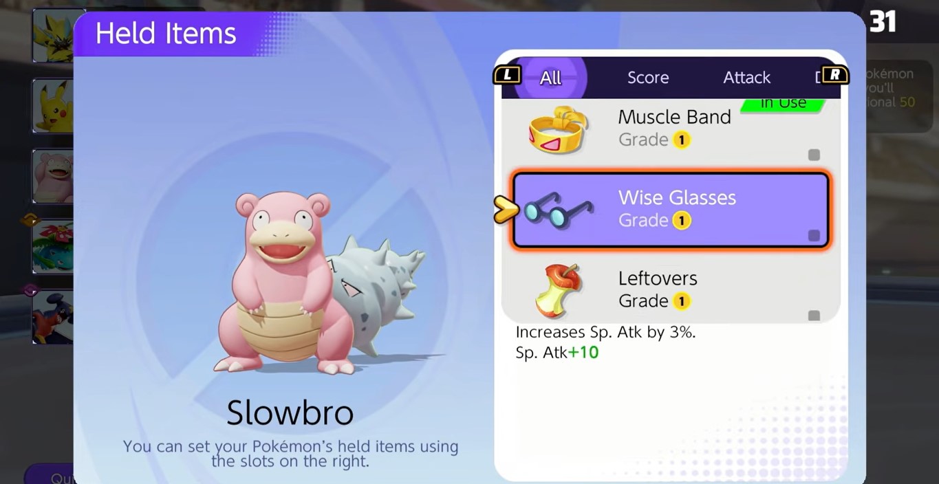 Pokemon Unite Slowbro held items