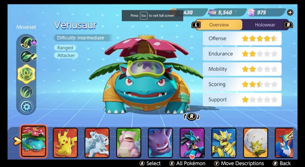 Pokemon UNITE Venusaur battle guide