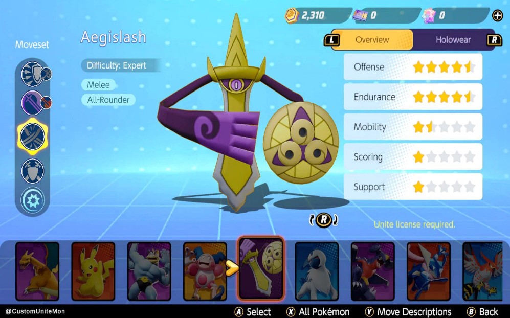 Aegislash Pokemon unite build