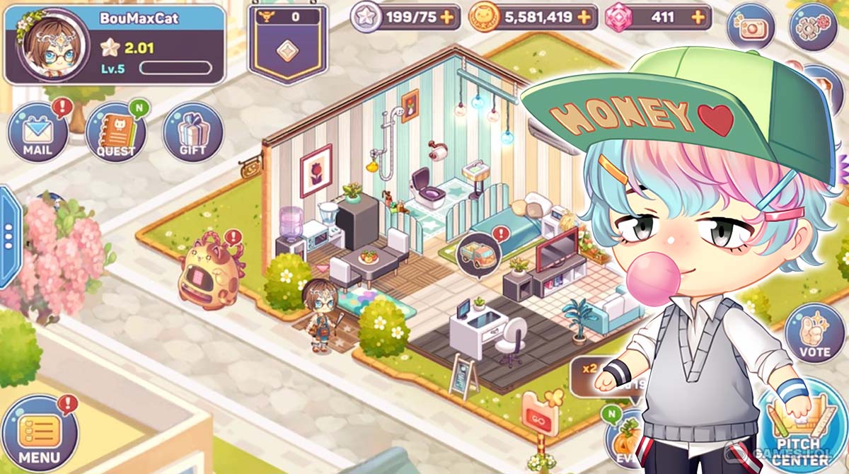 kawaii home design gameplay on pc