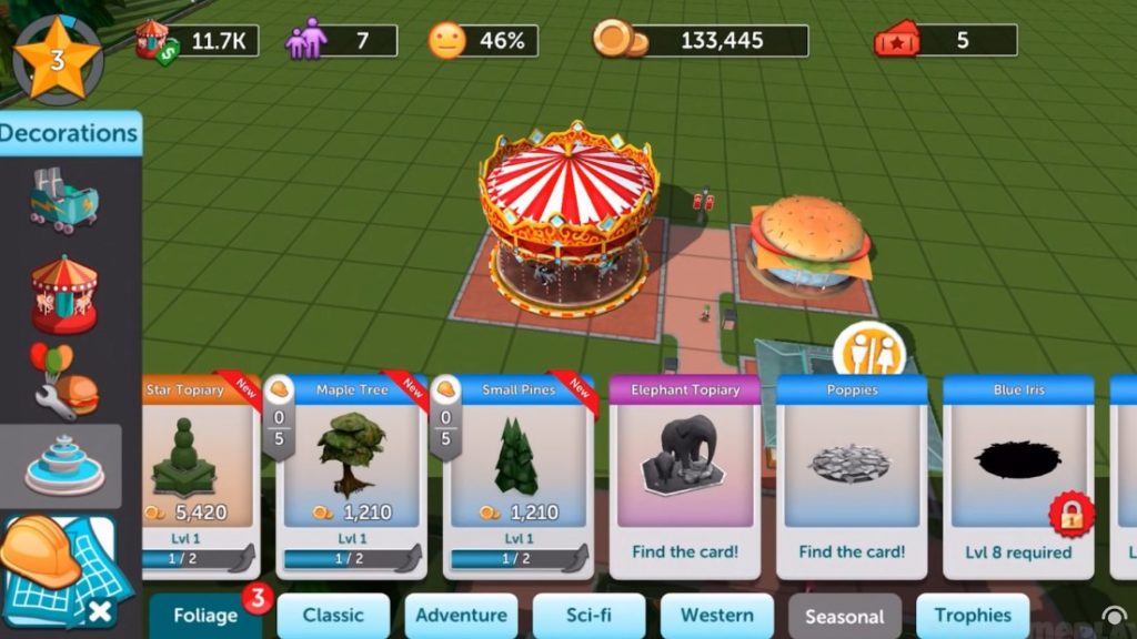 RollerCoaster Tycoon Touch Ride Decorations
