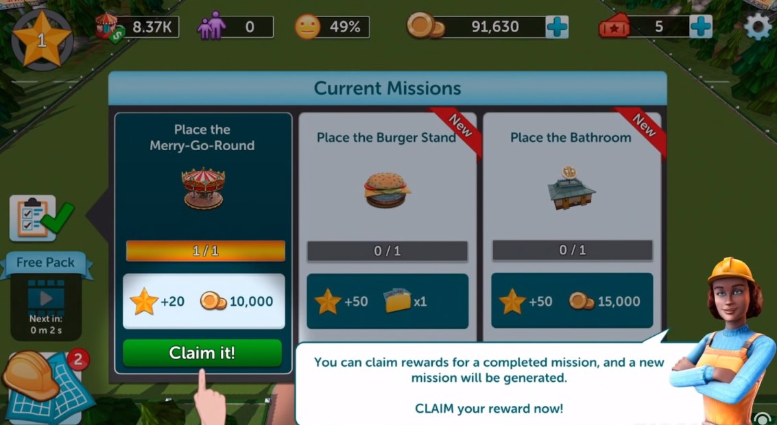RollerCoaster Tycoon Touch missions