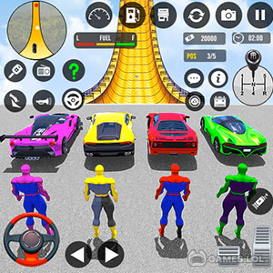 Play Superhero Car: Mega Ramp Games on PC