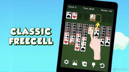 freeCell solitaire gameplay on pc