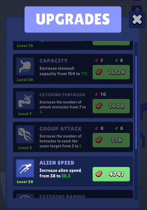 Alien Invasion Upgrades